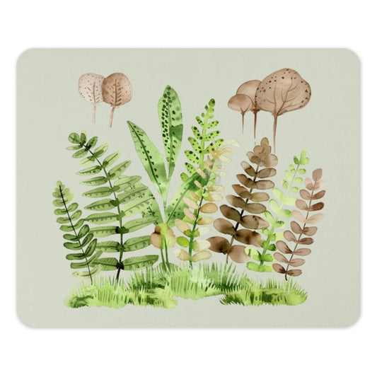 Fern Mouse Pad, Botanical Art, Nature Inspired Decor, Watercolor Illustration, Modern Desk Accessory, Gift Idea for Plant Lovers - Tawshia