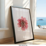 Pink Dahlia Flower Wall Art, Botanical Print, Floral Home Decor, Minimalist Art, Modern Wall Art, Contemporary Art, Nature Inspired Art - Tawshia