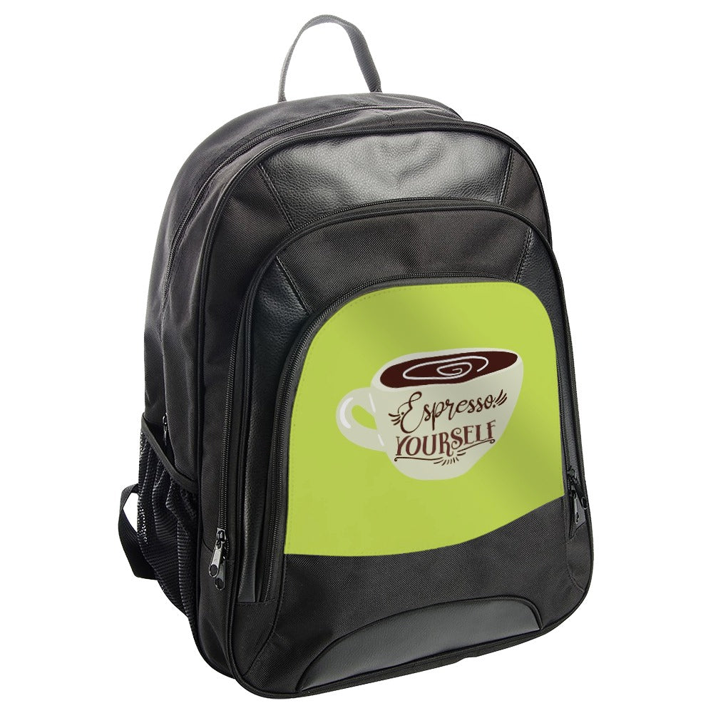 Espresso Yourself Backpack, Coffee Lover Gift, Unique Back Pack, Cafe Design Rucksack, Stylish Backpack, Trendy Bookbag, Laptop Backpack - Tawshia