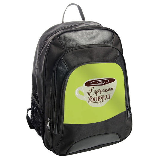 Espresso Yourself Backpack, Coffee Lover Gift, Unique Back Pack, Cafe Design Rucksack, Stylish Backpack, Trendy Bookbag, Laptop Backpack - Tawshia