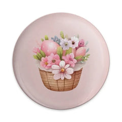Easter Basket Pinback Button, Floral Pin Badge, Cute Easter Egg Button, Spring Accessory, Decorative Pin Button, Holiday Party Favor - Tawshia