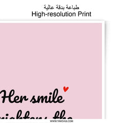 Her Smile Photographic Prints, Inspirational Wall Art, Motivational Quote Decor, Positive Affirmation Gift, Printable Wall Art - Tawshia