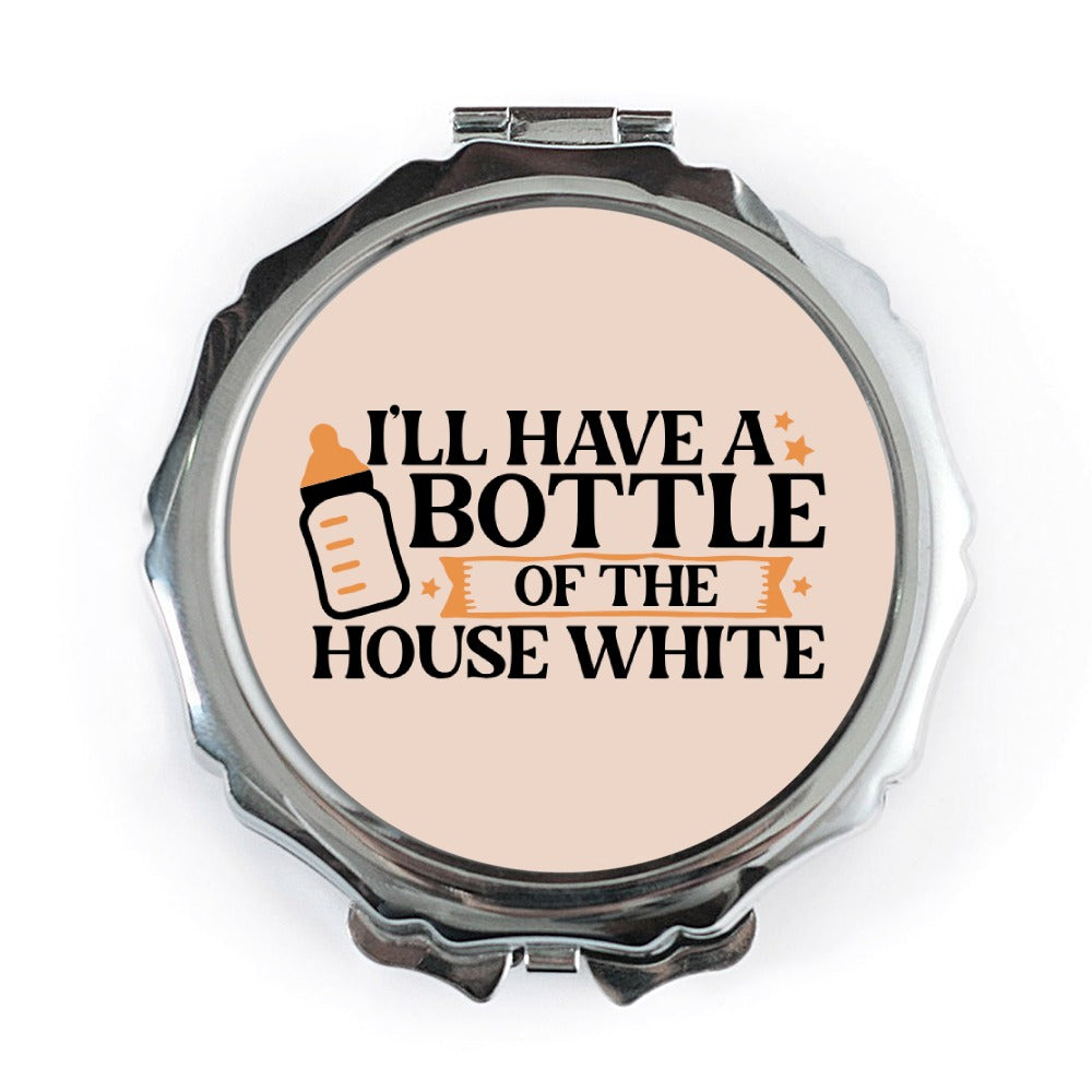 House White Pocket Mirror, Funny Mom Pocket Mirror, New Mom Gift, Pocket Mirror for Women, Mom To Be Pocket Mirror, Wine Lover Pocket Mirror - Tawshia