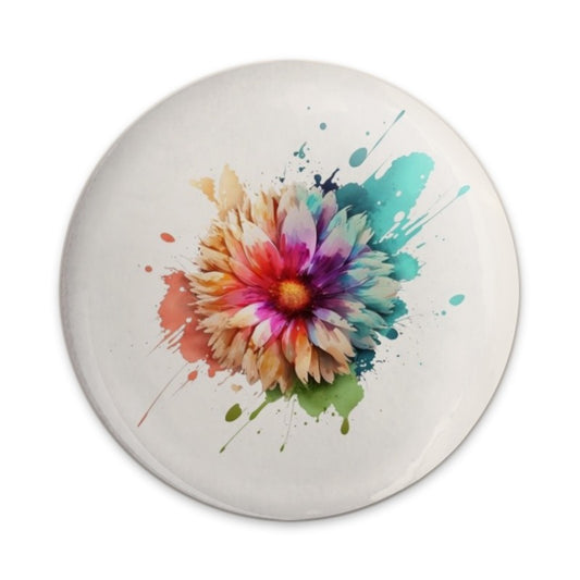 Watercolor Flower Pinback Button, Colorful Floral Button, Artistic Badge, Trendy Button, Aesthetic Accessories, Unique Button, Gift Idea - Tawshia
