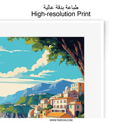 Amalfi Coast Photographic Print, Italy Art, Coastal Landscape, Travel Print, Italy Artwork, Home Decor, Wall Art, Vacation Destination - Tawshia