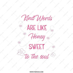 Kind Words Honey Sweet Pillow, Motivational Pillow, Bee Pillow, Positive Quote Pillow, Decorative Pillow, Home Decor Accent Pillow - Tawshia
