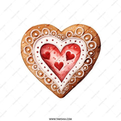 Heart Cookie Pillow, Watercolor Design, Holiday Decor, Valentine's Day Gift, Cute Throw Pillow, Home Accent Pillow - Tawshia