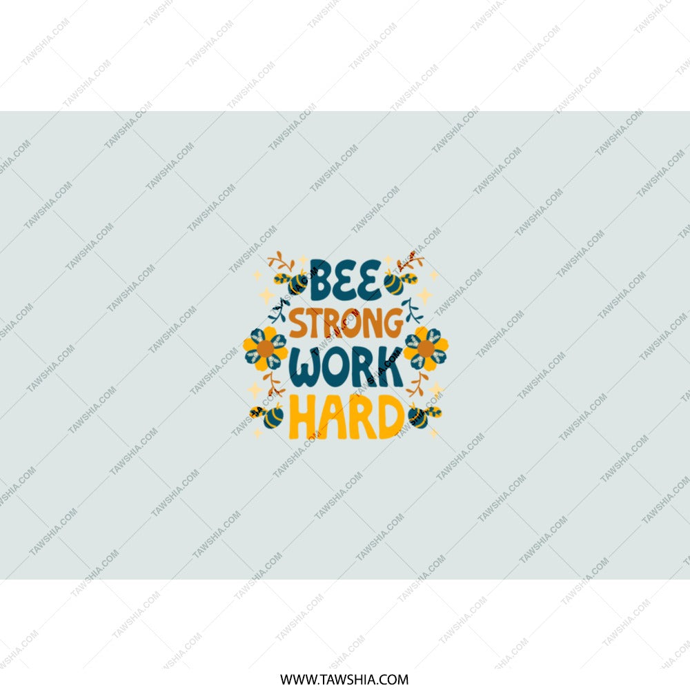 Bee Strong Tumbler, Work Hard Tumbler, Motivational Tumbler, Inspirational Gift, Positive Affirmation Tumbler, Tumbler with Straw - Tawshia