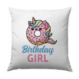 Birthday Girl Pillow, Donut Unicorn Decor, Kids Room Pillow, Nursery Throw Pillow, Girl Birthday Gift, Unique Pillow, Decorative Pillows - Tawshia