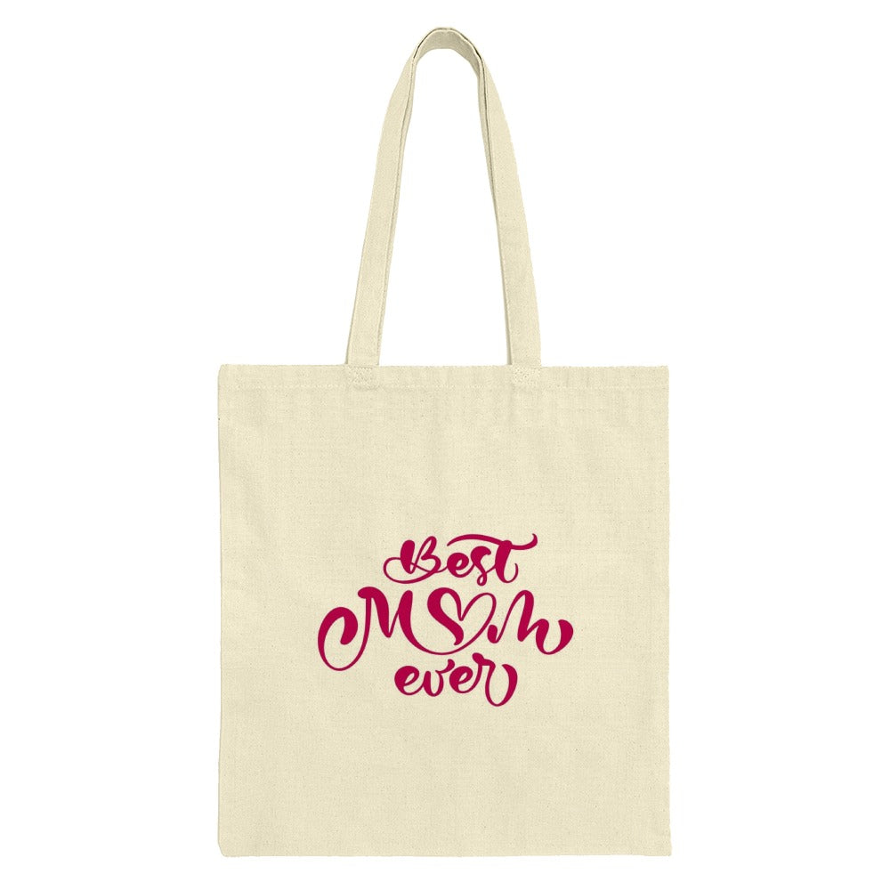 Best Mom Ever Tote Bag, Mother's Day Gift Idea, Shopping Bag, Everyday Tote Bag, Mom Birthday Gift, Gift for Mom, Cute Pink Text Design - Tawshia