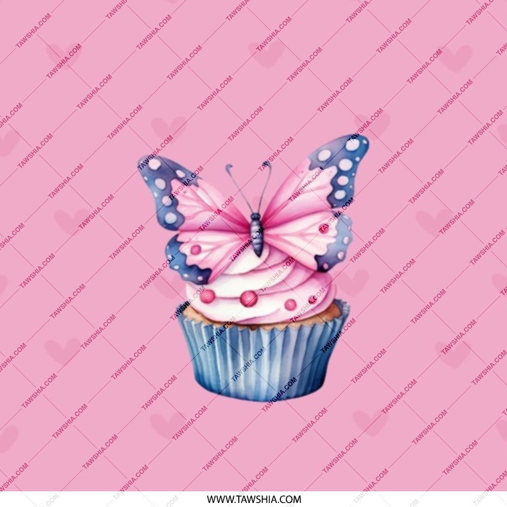 Butterfly Cupcake Pocket Mirror, Cute Compact Mirror, Pink Travel Mirror, Birthday Gift, Stocking Stuffer, Makeup Mirror - Tawshia
