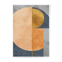 Geometric Photographic Print, Modern Art Print, Abstract Wall Art, Orange and Gold Shapes, Contemporary Home Decor, Unique Wall Decor - Tawshia