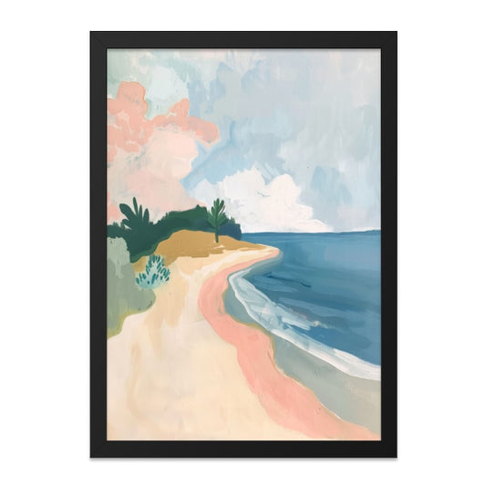 Beach Wall Art, Coastal Landscape Print, Ocean View Artwork, Modern Seascape Painting, Beach House Decor, Relaxing Home Art - Tawshia