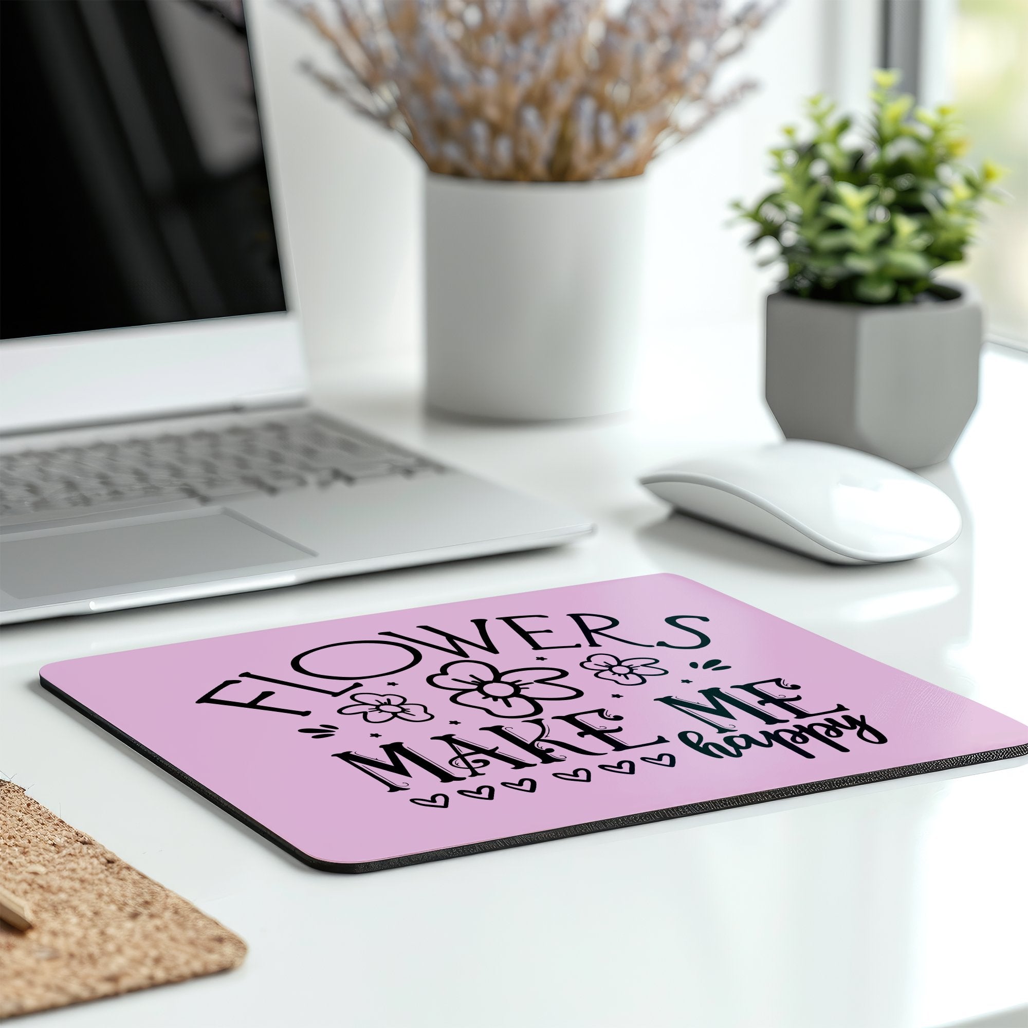 Flowers Make Me Happy Mouse Pad product type