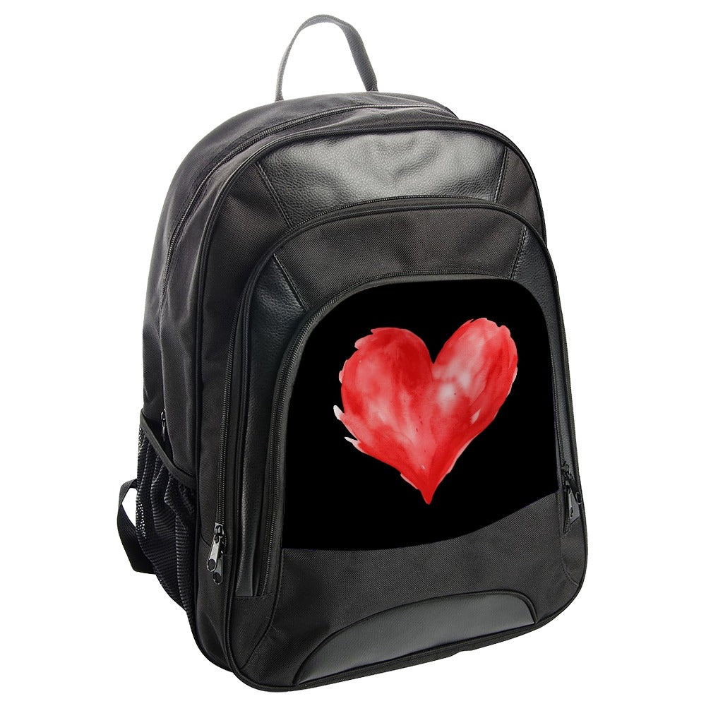 Watercolor Heart Backpack, Artistic Heart Design, Love Backpack, Valentine's Gift, Everyday Backpack, Stylish Bookbag - Tawshia