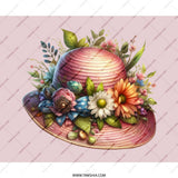 Floral Hat Mouse Pad, Elegant Desk Decor, Cute Office Gift, Artistic Computer Accessory, Stylish Workspace Essential - Tawshia