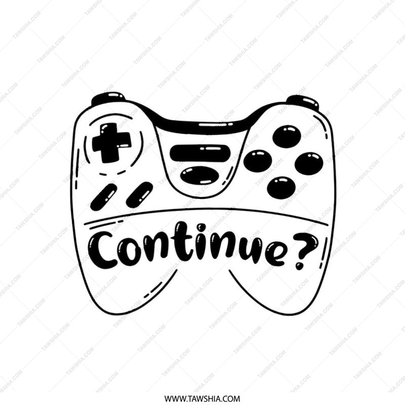 Gaming Pillow, Gamer Gift, Continue Question Pillow, Game Room Decor, Game Controller Art, Geek Pillow, Minimalist Pillow - Tawshia