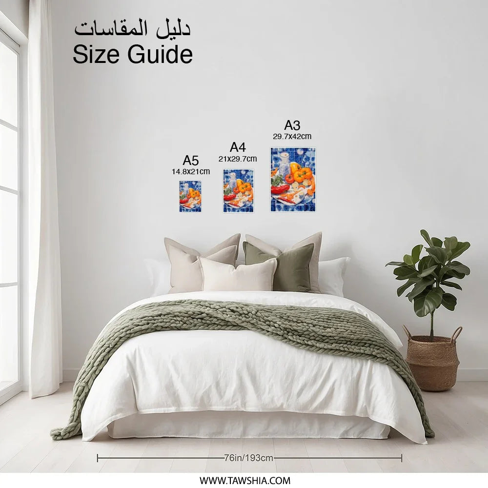 Still Life Photographic Print, Kitchen Art, Blue and White Decor, Pepper Art Print, Food Photography Print, Tomato Print, Citrus Art - Tawshia