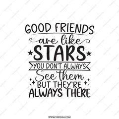 Good Friends Like Stars Pillow, Friendship Quote, Supportive Friends, Best Friends, Friendship Gift, Inspirational Pillow, Home Decor - Tawshia