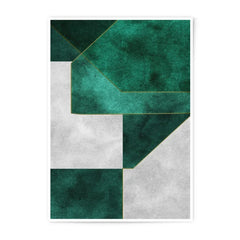 Emerald Geometric Photographic Print, Modern Wall Art, Abstract Home Decor, Minimalist Design, Green and Grey Art Print (138 chars) - Tawshia