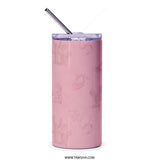 Cactus Flower Tumbler, Pink Floral Tumbler, Plant Lover Gift, Botanical Travel Mug, Desert Tumbler, Trendy Tumbler, Cactus Tumbler - Tawshia