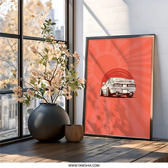 JDM Car Wall Art, Japanese Car Poster, 80s Car Print, Automotive Art, Toyota MR2 Turbo Artwork, Car Enthusiast Decor, Framed Wall Decor - Tawshia