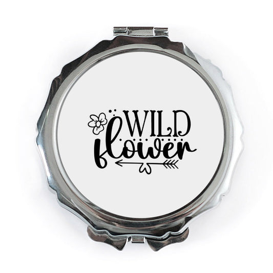 Wildflower Pocket Mirror, Floral Design Mirror, Cute Compact Mirror, Gift for Her, Portable Mirror, Travel Mirror, Makeup Mirror - Tawshia