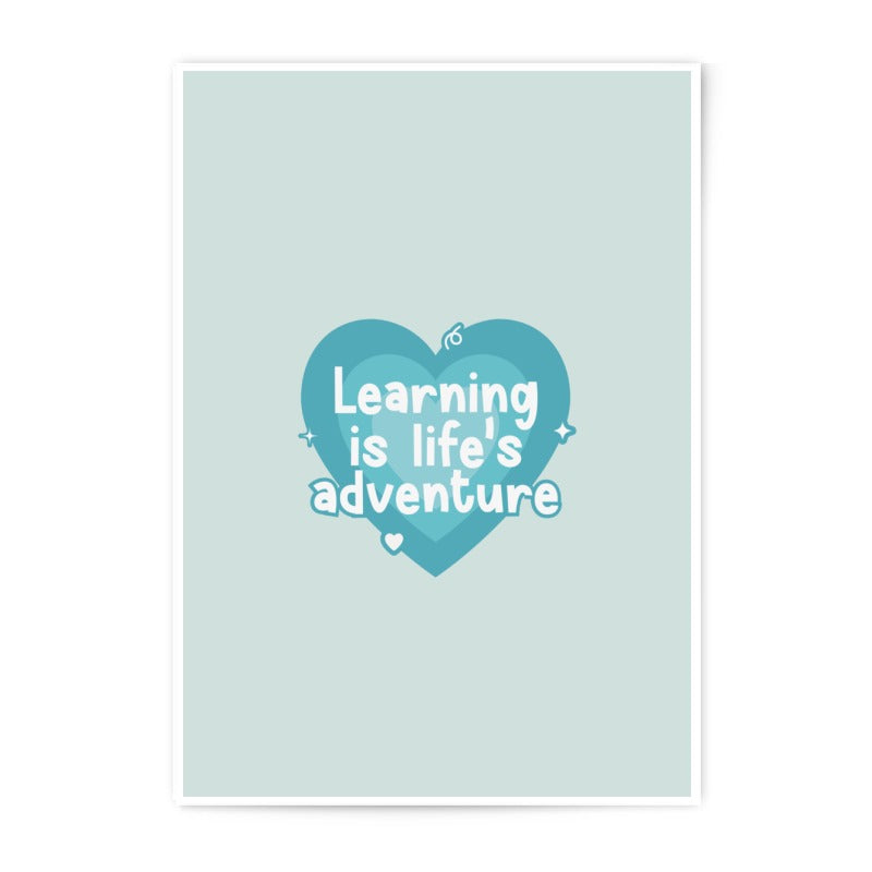 Learning Adventure Photographic Prints, Heart Wall Art, Educational Decor, Inspirational Print, Classroom Decor, Printable Art - Tawshia