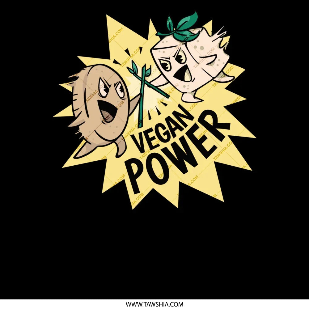 Vegan Power Graphic Design on Black Background product