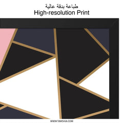 Geometric Wall Art, Abstract Triangle Decor, Modern Home Art Print, Pink Black White Art, Contemporary Wall Hanging, Stylish Home Decor - Tawshia