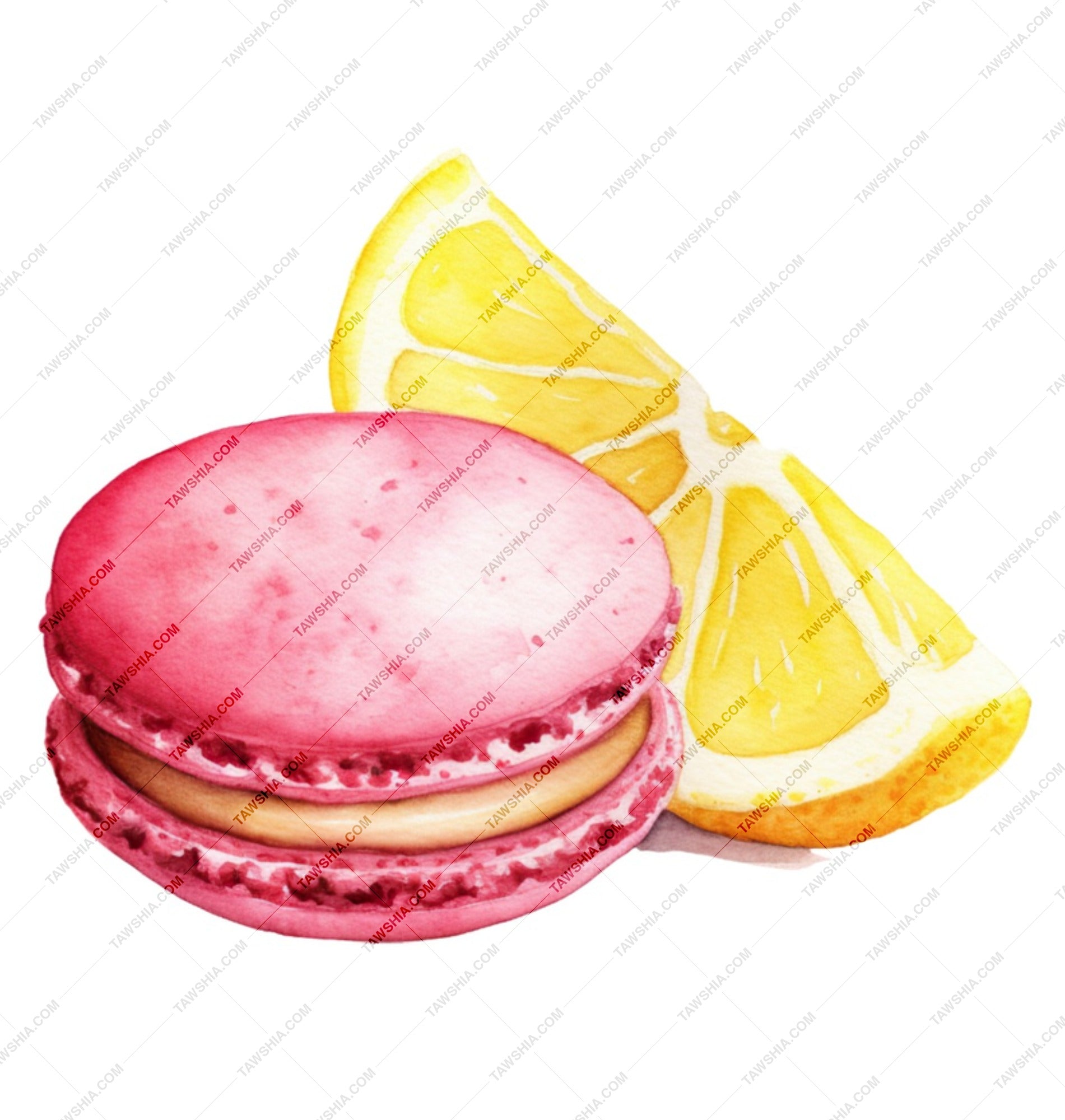Macaron Mug, Lemon Slice Mug, Foodie Gift, Sweet Treats Coffee Mug, Watercolor Mug, Baker Gift, Dessert Lover Mug, Pastel Colors Mug - Tawshia