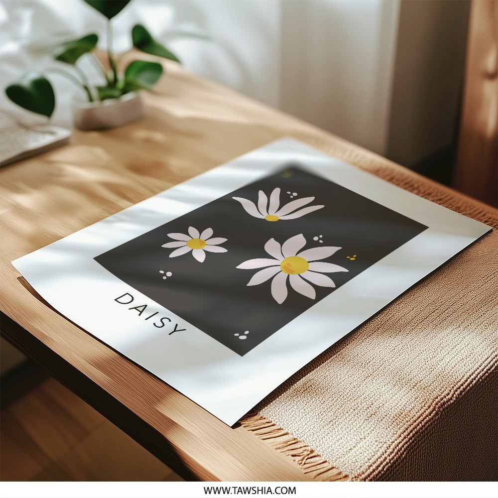 Daisy Flower Photographic Print, Floral Wall Art, Botanical Print, Flower Art Print, Home Decor, Modern Art, Minimalist Art - Tawshia