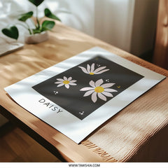 Daisy Flower Photographic Print, Floral Wall Art, Botanical Print, Flower Art Print, Home Decor, Modern Art, Minimalist Art - Tawshia
