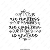 Friendship Pillow, Our Laughs Our Memories Countless Endless Pillow, Gift for Friend, Home Decor Pillow, Decorative Pillow - Tawshia