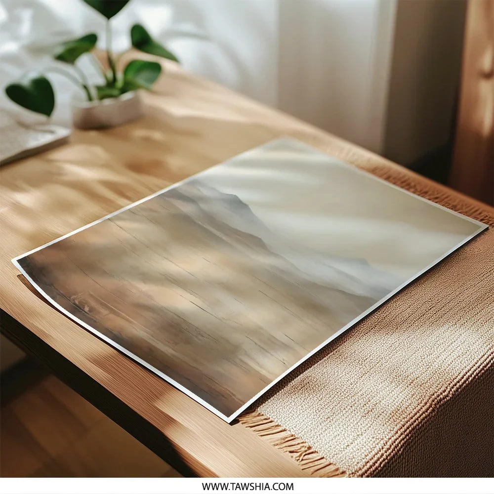 Abstract Mountain Range Photographic Print, Landscape Art, Neutral Tones, Desert Scenery, Modern Home Decor, Wall Art - Tawshia