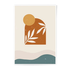 Boho Abstract Photographic Print, Geometric Shapes Art Print, Minimalist Wall Decor, Tropical Leaf Print, Nature Inspired Wall Art - Tawshia