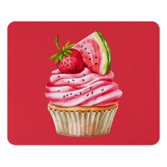 Cupcake Mouse Pad, Strawberry and Watermelon Art, Cute Desk Accessory, Food Lover Gift, Unique Office Decor, Fun Computer Accessory - Tawshia
