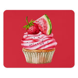 Cupcake Mouse Pad, Strawberry and Watermelon Art, Cute Desk Accessory, Food Lover Gift, Unique Office Decor, Fun Computer Accessory - Tawshia