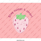 Cute Strawberry Backpack, Pink Kawaii Backpack, Stay Sweet and Smart Backpack, Gift for Her, Trendy Backpack, School Bag, College Backpack - Tawshia