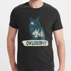Moonlit Owl Forest Owlosophy Graphic Tee product