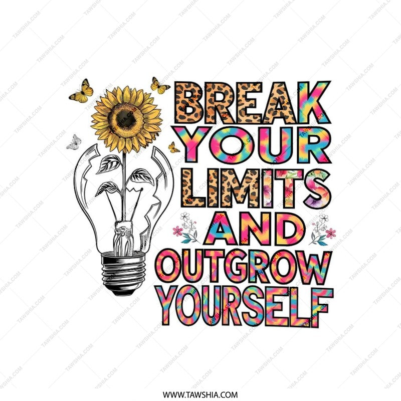 Break Your Limits Pillow, Sunflower Pillow, Butterflies Pillow, Decorative Throw Pillow, Inspirational Pillow, Growth Mindset Pillow - Tawshia