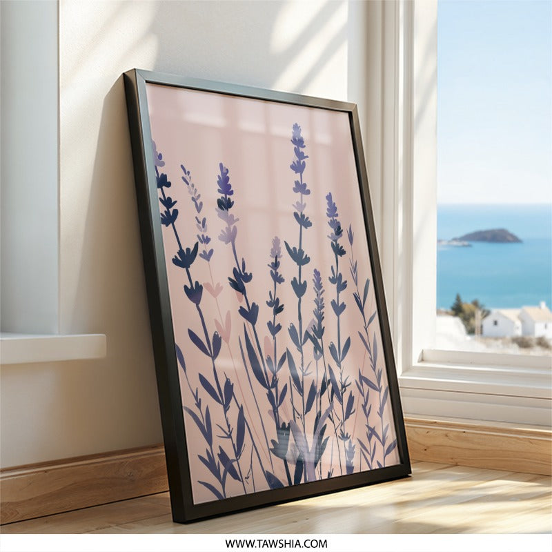 Lavender Wall Art Print, Floral Wall Decor, Botanical Art Print, Purple Flower Artwork, Home Decor, Nature Inspired Wall Art - Tawshia