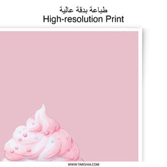 Cupcake Photographic Print, Kawaii Art Print, Cute Food Art, Pink Wall Art, Dessert Decor, Kitchen Art, Sweet Treat Print - Tawshia