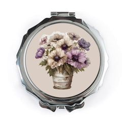 Anemone Pocket Mirror, Floral Compact Mirror, Flower Power Makeup Mirror, Cute Pocket Mirror, Pocket Mirrors - Tawshia