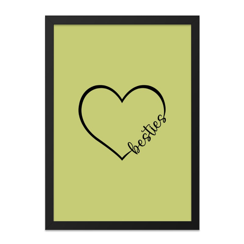 Besties Heart Wall Art, Friendship Decor, Minimalist Art Print, Gift for Best Friend, Sister Gift, Room Decor, Heart Art, Trendy Wall Art - Tawshia