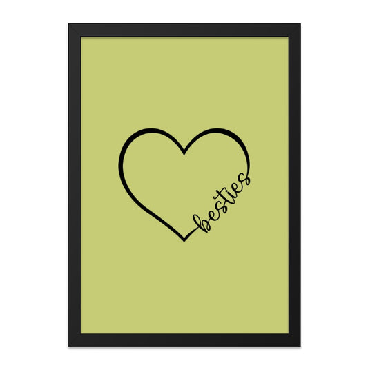 Besties Heart Wall Art, Friendship Decor, Minimalist Art Print, Gift for Best Friend, Sister Gift, Room Decor, Heart Art, Trendy Wall Art - Tawshia