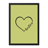 Besties Heart Wall Art, Friendship Decor, Minimalist Art Print, Gift for Best Friend, Sister Gift, Room Decor, Heart Art, Trendy Wall Art - Tawshia