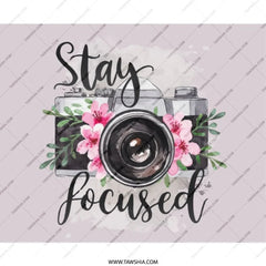Stay Focused Camera MousePad, Floral Photo Mouse Pad, Photographer Gift, Office Decor, Cute Desk Accessory, Work From Home Gift - Tawshia