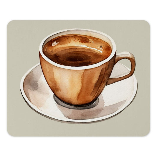 Watercolor Coffee Cup Mouse Pad, Artistic Office Decor, Coffee Lover Gift, Stylish Computer Accessory, Trendy Desk Mat - Tawshia