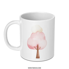 Pink Tree Mug, Watercolor Tree Mug, Feedback Mug, Custom Coffee Mug, Unique Gift Idea, Tea Mug, Art Mug - Tawshia